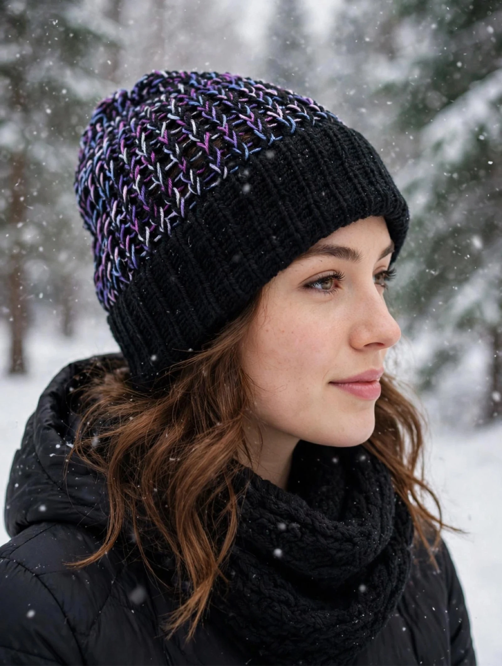 Bonnet nuances de violet 